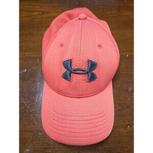Under Armour Hat Men's L/XL Red Blitzing Cap Structured Stretch Fit Golf Logo